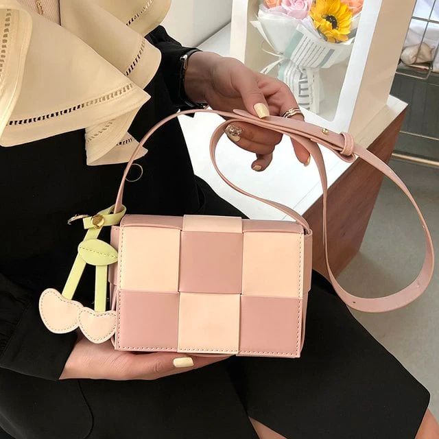 Color Block Knit Crossbody Bag - Billede 7