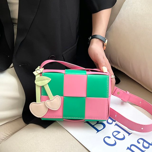 Color Block Knit Crossbody Bag - Billede 3