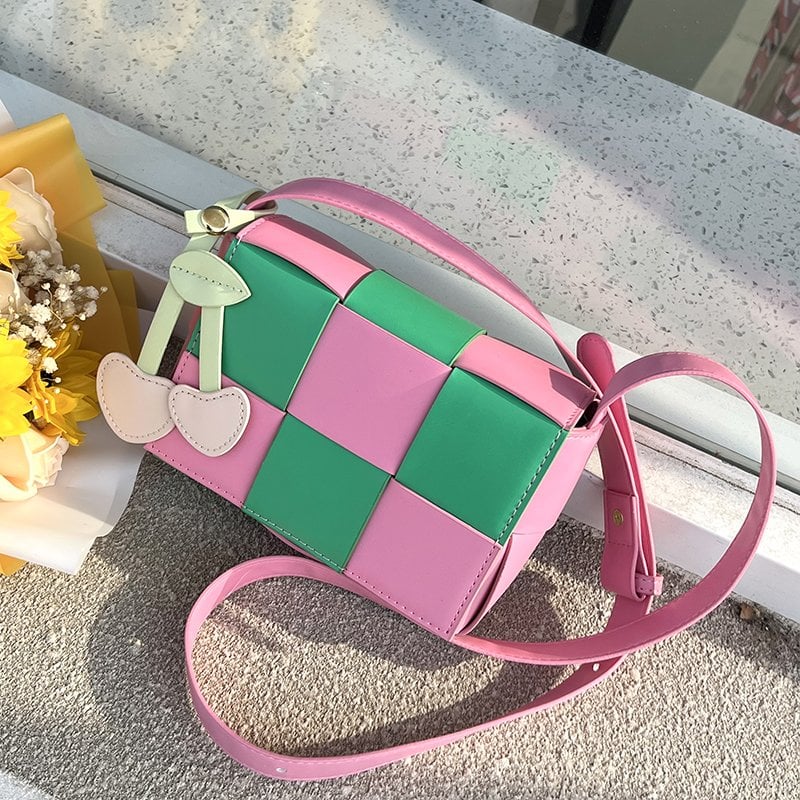 Color Block Knit Crossbody Bag - Billede 2